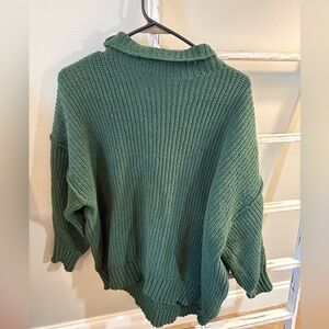 Aerie Forest Green Cowl Neck Sweater